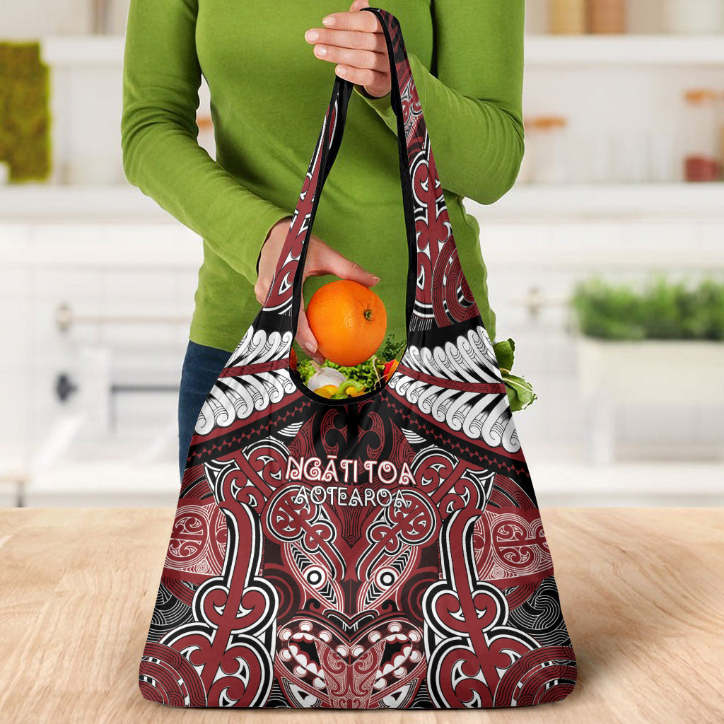 Aotearoa Iwi Ngati Toa Grocery Bag Maori Kowhaiwhai Pattern LT19 - Polynesian Pride