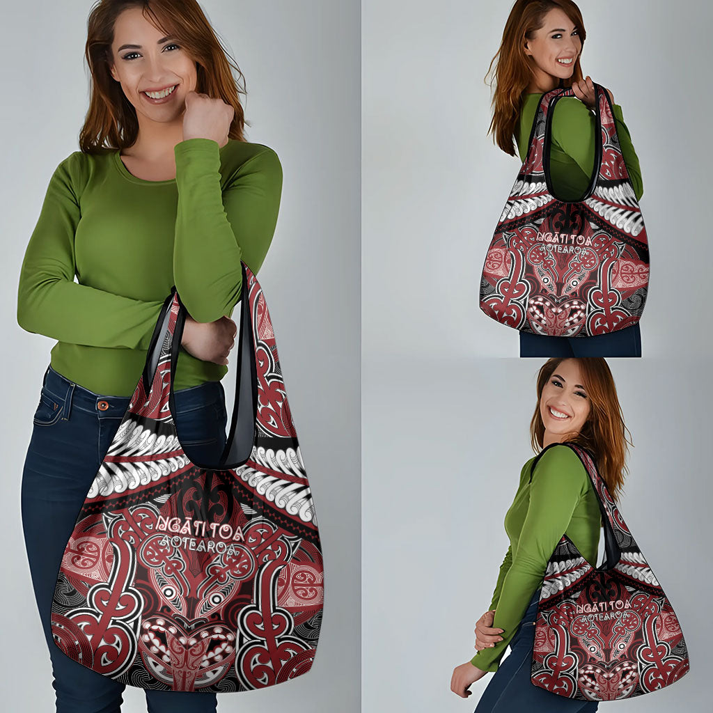 Aotearoa Iwi Ngati Toa Grocery Bag Maori Kowhaiwhai Pattern LT19 - Polynesian Pride