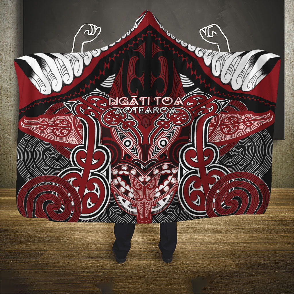 Aotearoa Iwi Ngati Toa Hooded Blanket Maori Kowhaiwhai Pattern LT19 - Polynesian Pride