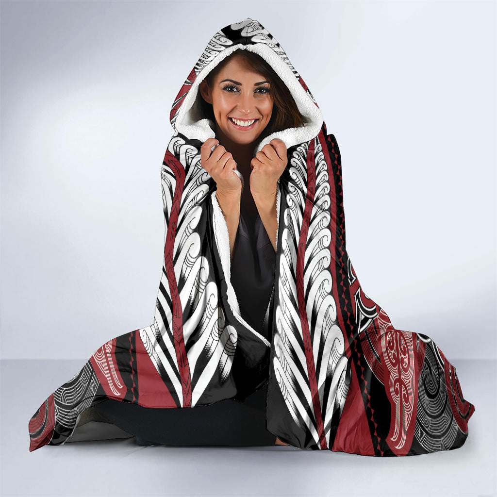 Aotearoa Iwi Ngati Toa Hooded Blanket Maori Kowhaiwhai Pattern LT19 - Polynesian Pride