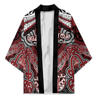 Aotearoa Iwi Ngati Toa Personalised Kimono Maori Kowhaiwhai Pattern LT19 Unisex Red - Polynesian Pride