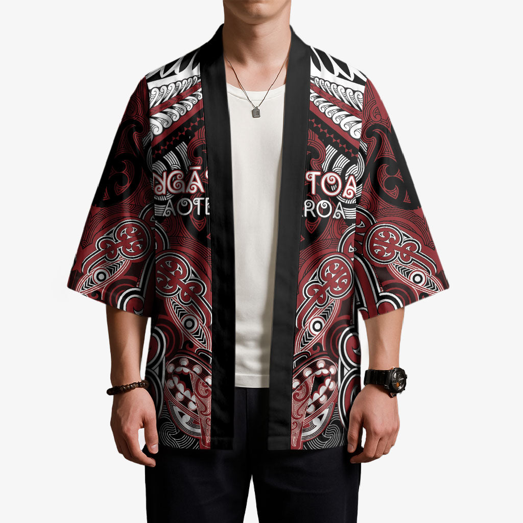 Aotearoa Iwi Ngati Toa Personalised Kimono Maori Kowhaiwhai Pattern LT19 - Polynesian Pride