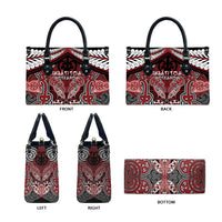 Aotearoa Iwi Ngati Toa Leather Bag Maori Kowhaiwhai Pattern LT19 - Polynesian Pride