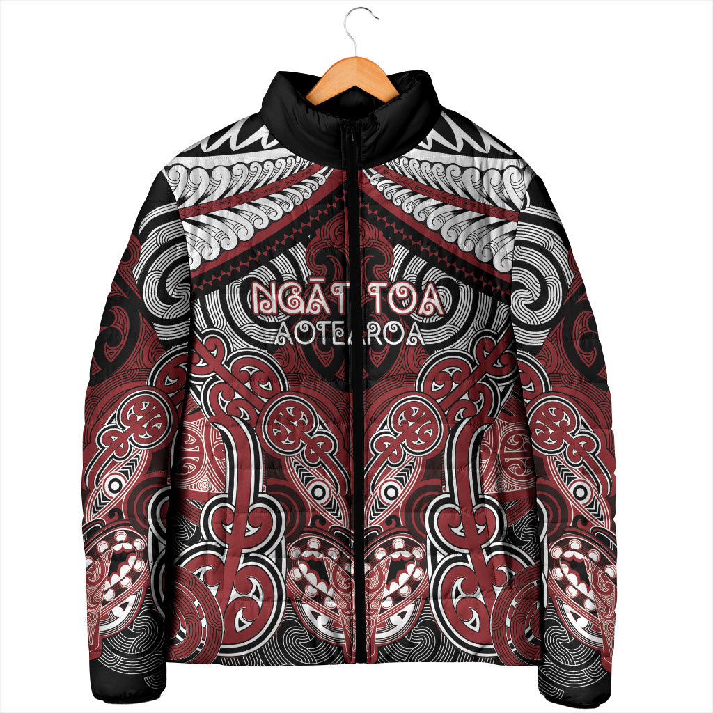 Aotearoa Iwi Ngati Toa Personalised Padded Jacket Maori Kowhaiwhai Pattern LT19 - Polynesian Pride