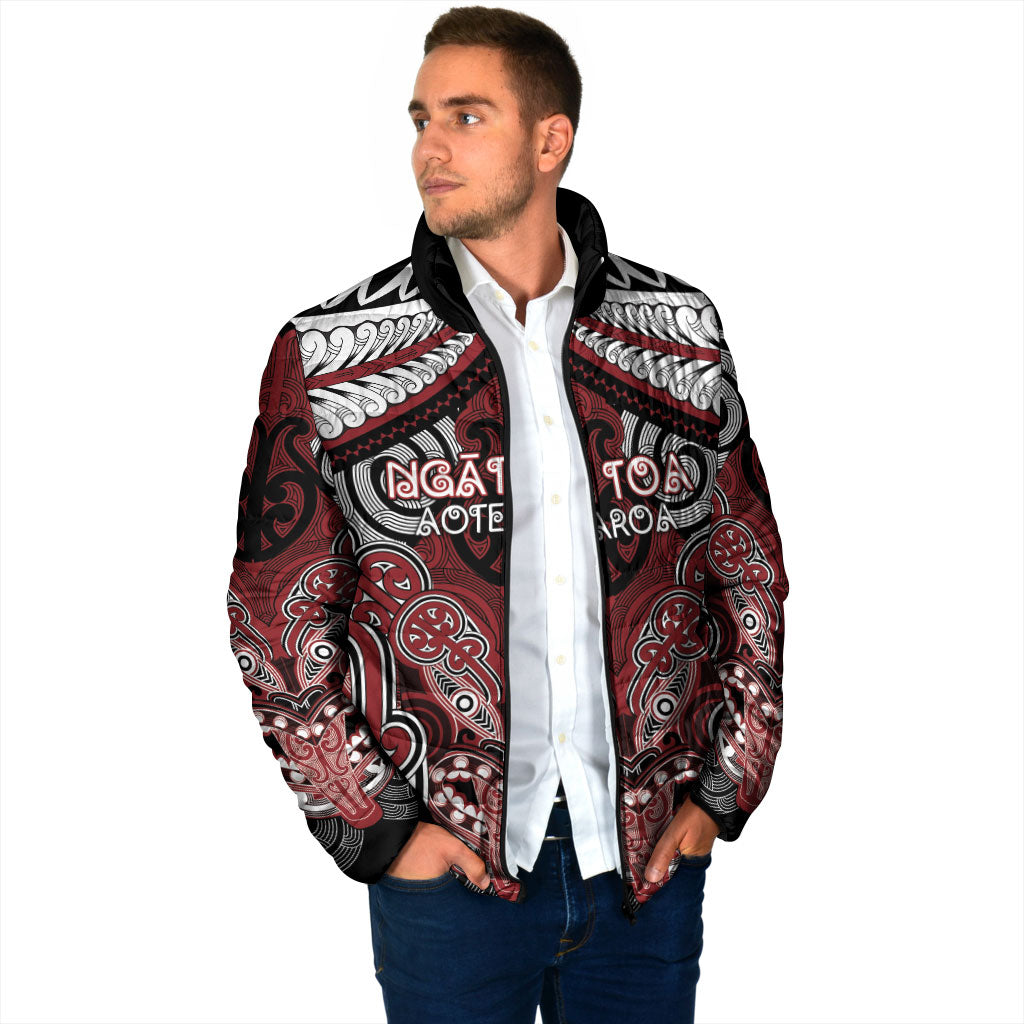 Aotearoa Iwi Ngati Toa Personalised Padded Jacket Maori Kowhaiwhai Pattern LT19 - Polynesian Pride