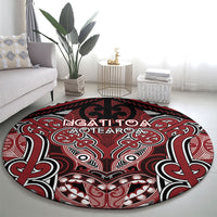 Aotearoa Iwi Ngati Toa Round Carpet Maori Kowhaiwhai Pattern LT19 - Polynesian Pride
