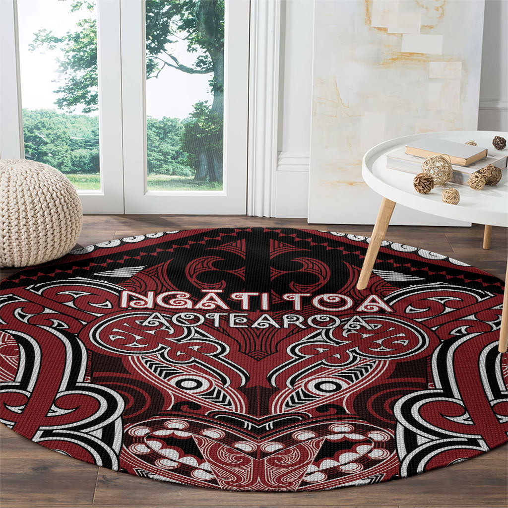 Aotearoa Iwi Ngati Toa Round Carpet Maori Kowhaiwhai Pattern LT19 - Polynesian Pride