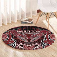 Aotearoa Iwi Ngati Toa Round Carpet Maori Kowhaiwhai Pattern LT19 - Polynesian Pride