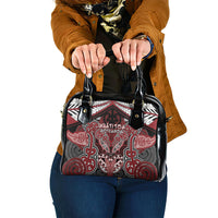 Aotearoa Iwi Ngati Toa Shoulder Handbag Maori Kowhaiwhai Pattern LT19 One Size Red - Polynesian Pride