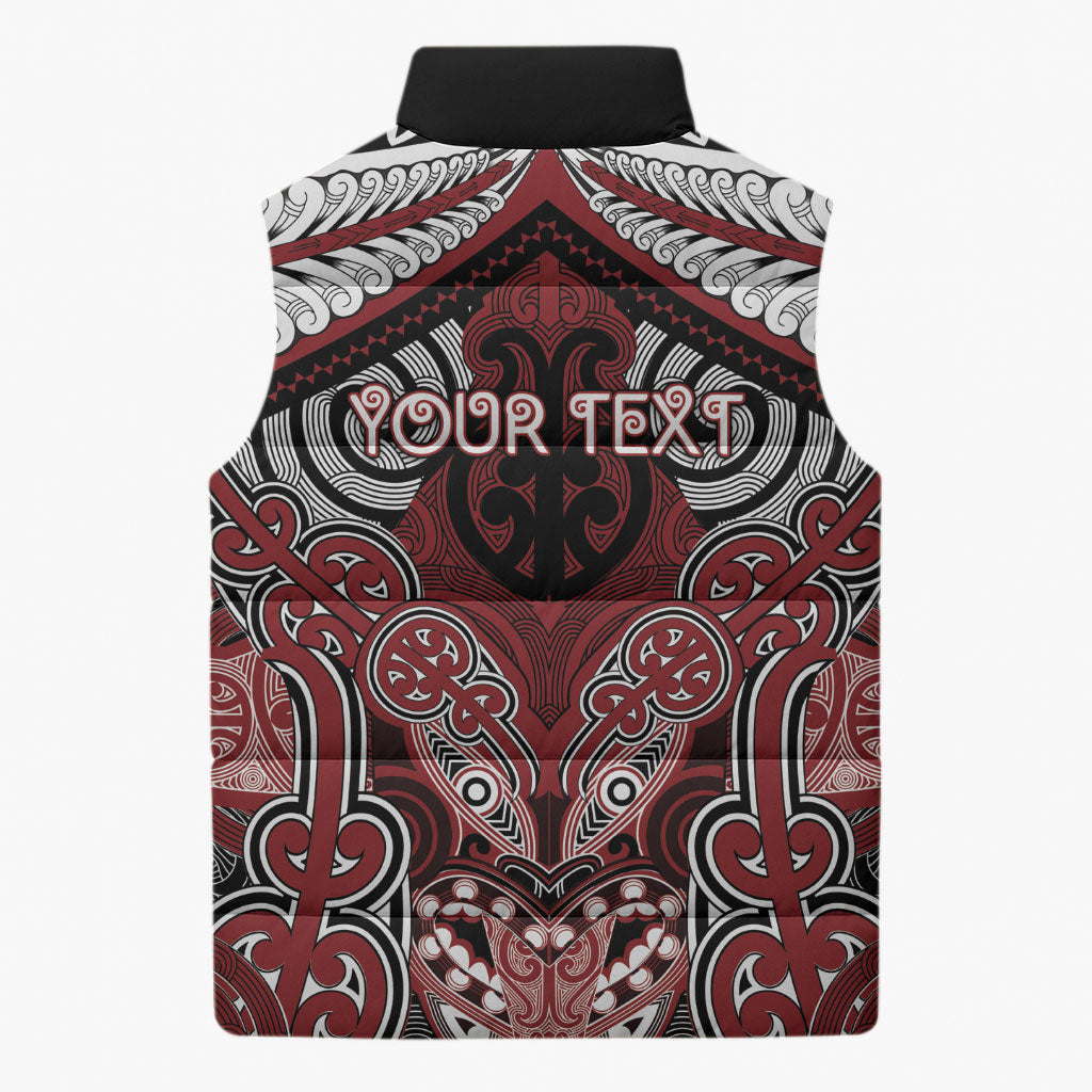 Aotearoa Iwi Ngati Toa Personalised Sleeveless Puffer Jacket Maori Kowhaiwhai Pattern LT19 - Polynesian Pride