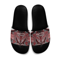 Aotearoa Iwi Ngati Toa Slide Sandals Maori Kowhaiwhai Pattern LT19 Red - Polynesian Pride