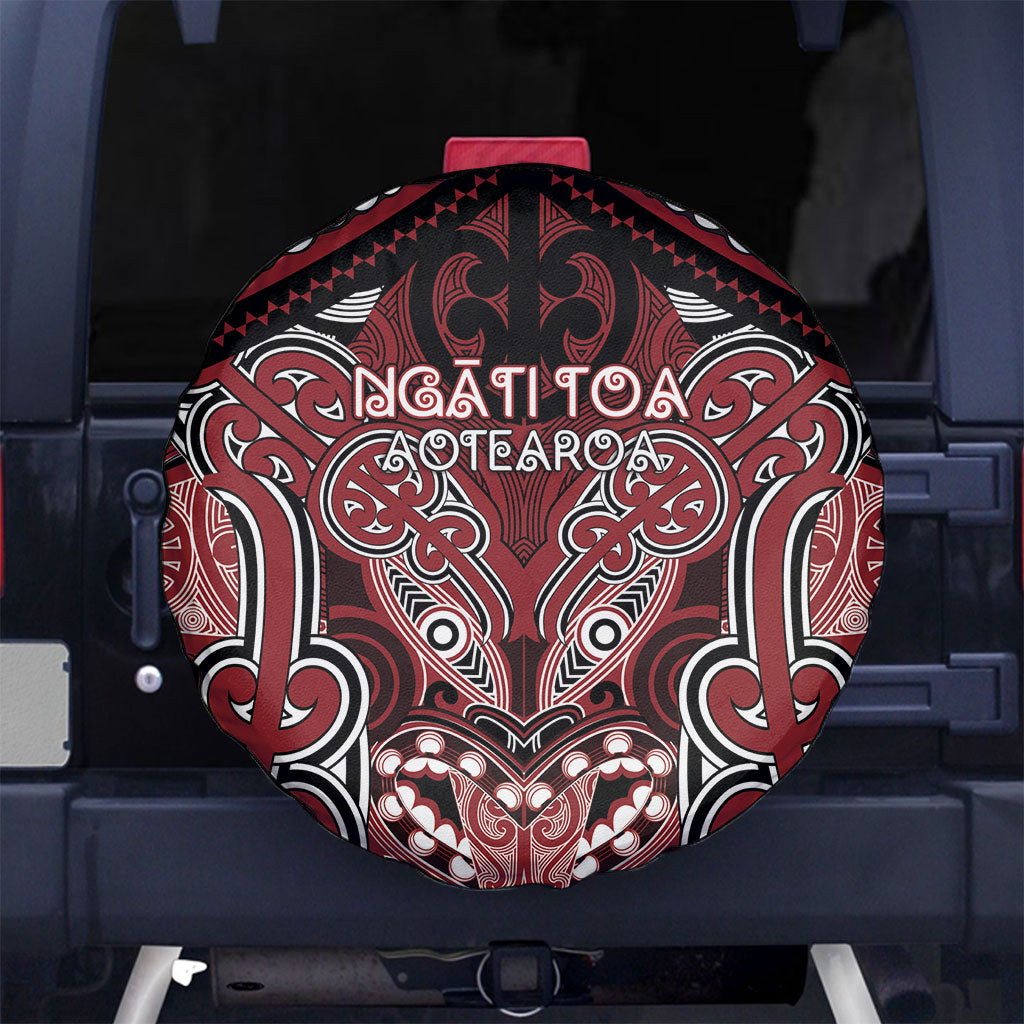 Aotearoa Iwi Ngati Toa Spare Tire Cover Maori Kowhaiwhai Pattern LT19 No hole Red - Polynesian Pride