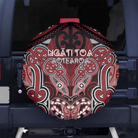 Aotearoa Iwi Ngati Toa Spare Tire Cover Maori Kowhaiwhai Pattern LT19 No hole Red - Polynesian Pride