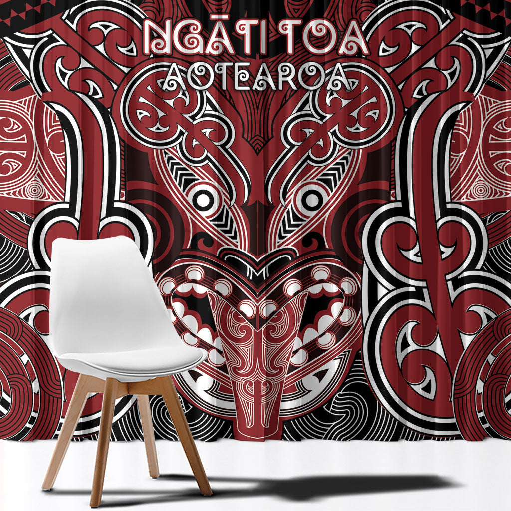 Aotearoa Iwi Ngati Toa Window Curtain Maori Kowhaiwhai Pattern LT19 - Polynesian Pride
