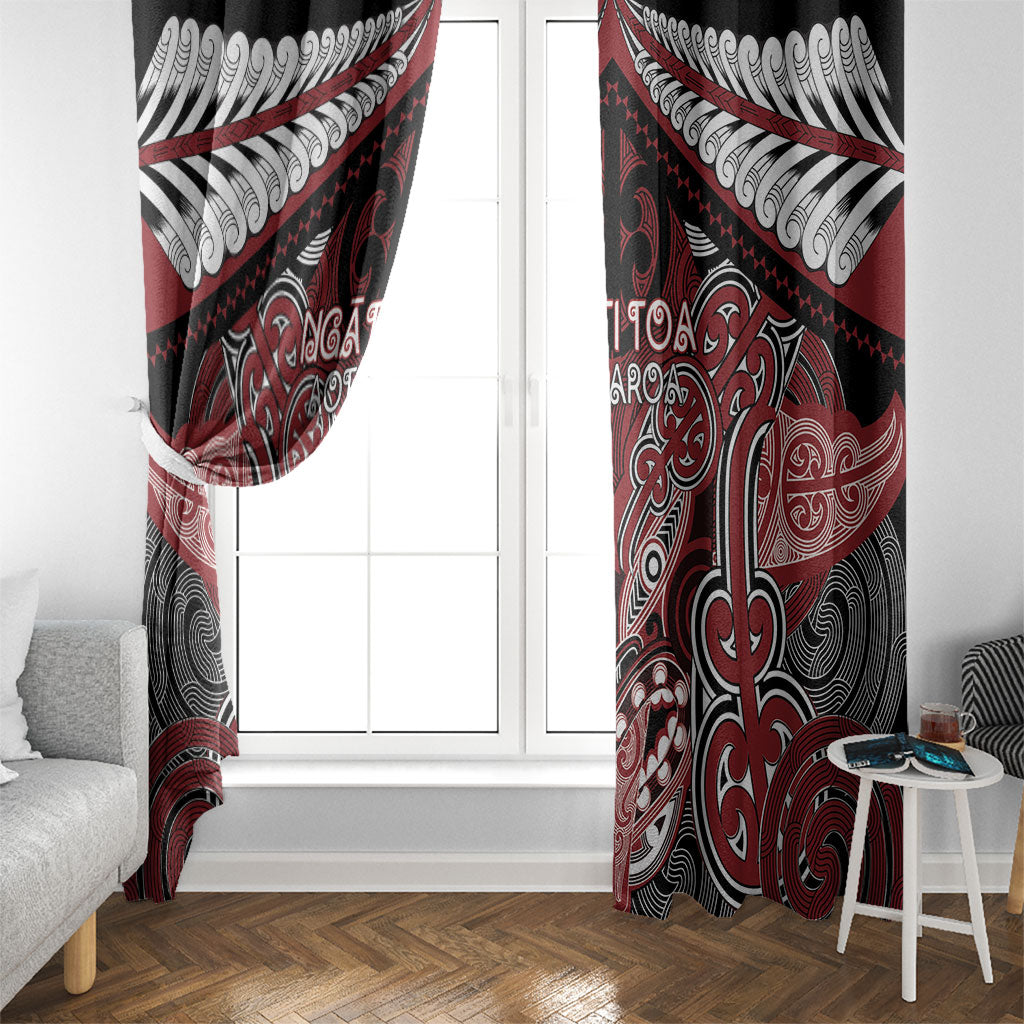 Aotearoa Iwi Ngati Toa Window Curtain Maori Kowhaiwhai Pattern LT19 - Polynesian Pride