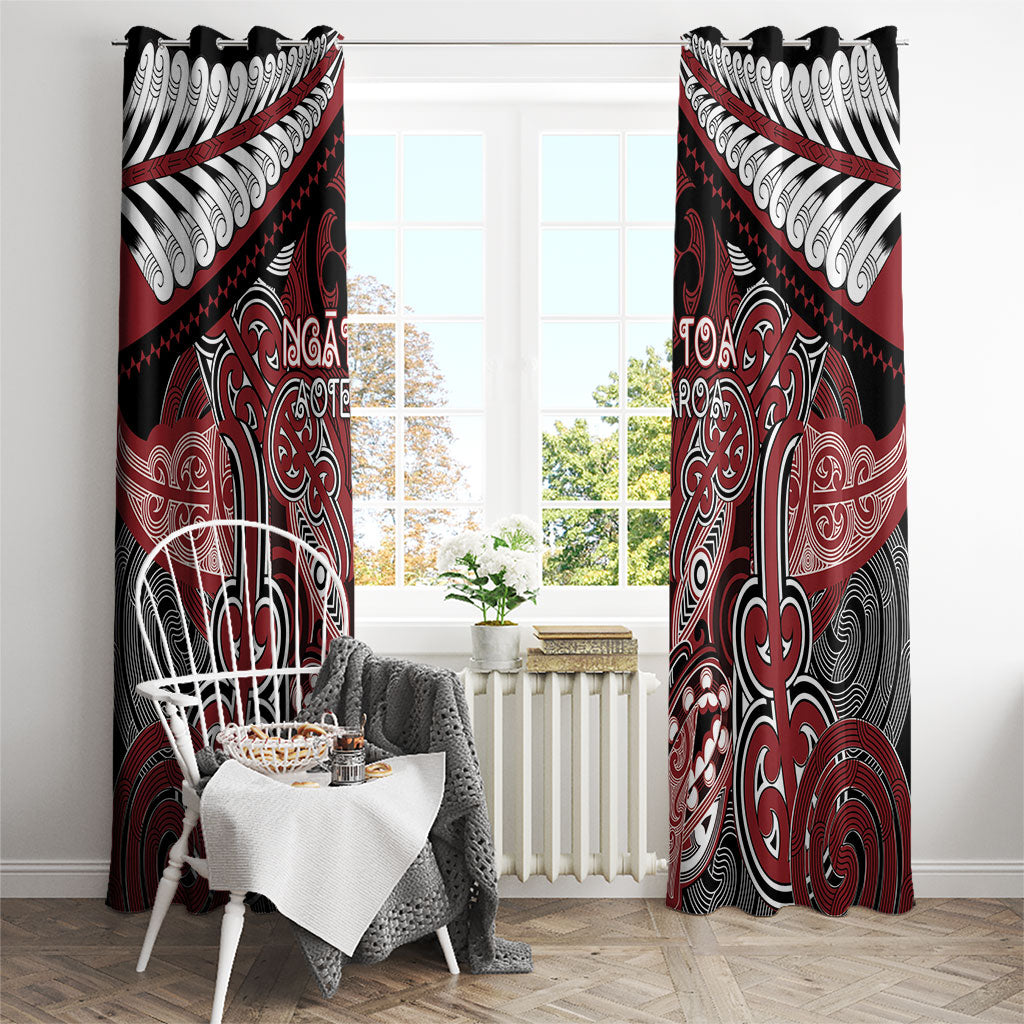 Aotearoa Iwi Ngati Toa Window Curtain Maori Kowhaiwhai Pattern LT19 - Polynesian Pride
