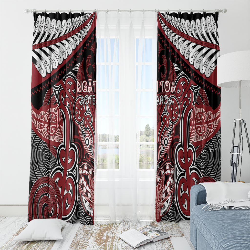 Aotearoa Iwi Ngati Toa Window Curtain Maori Kowhaiwhai Pattern LT19 - Polynesian Pride