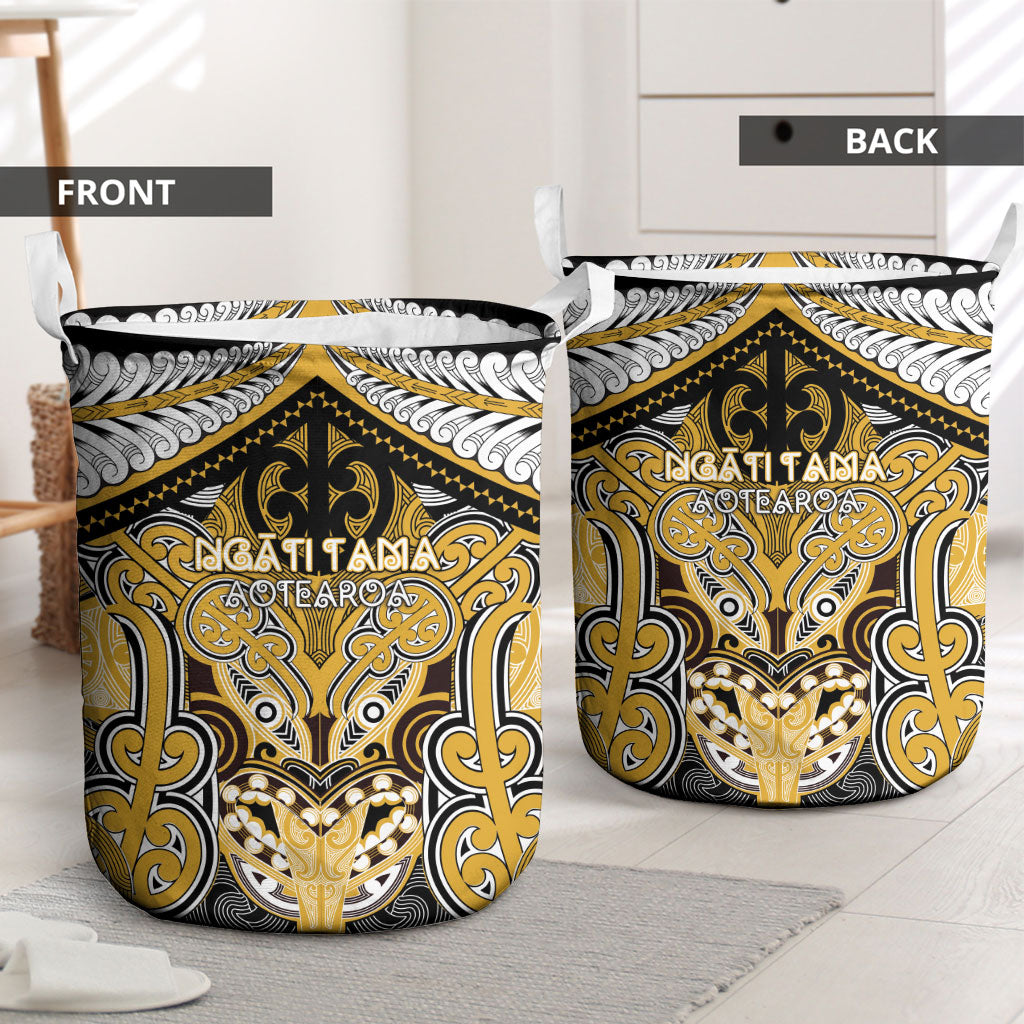 Aotearoa Iwi Ngati Tama Laundry Basket Maori Kowhaiwhai Pattern LT19 - Polynesian Pride
