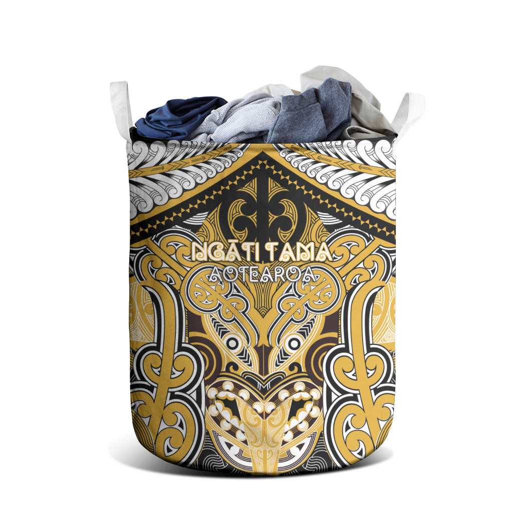 Aotearoa Iwi Ngati Tama Laundry Basket Maori Kowhaiwhai Pattern LT19 - Polynesian Pride