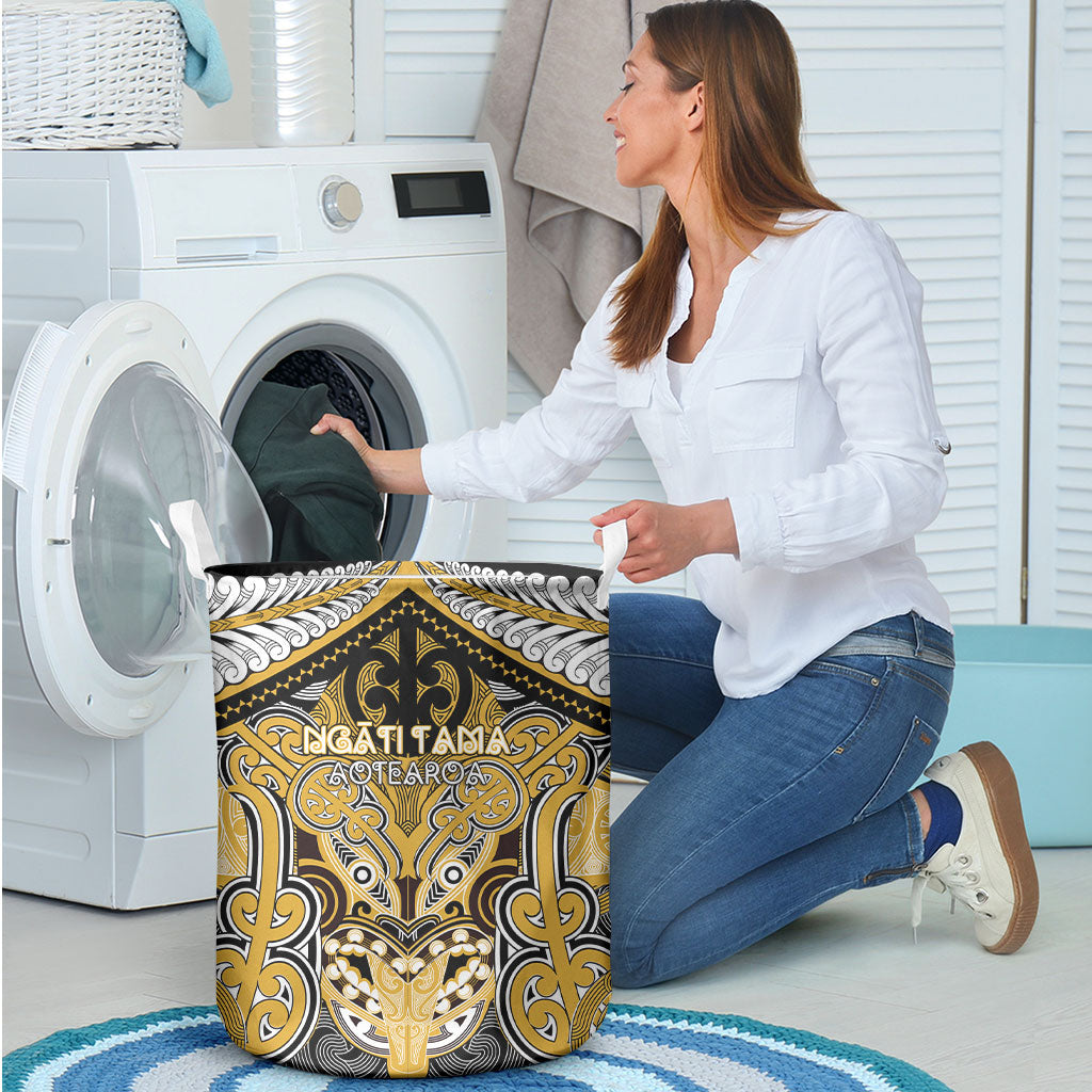 Aotearoa Iwi Ngati Tama Laundry Basket Maori Kowhaiwhai Pattern LT19 - Polynesian Pride