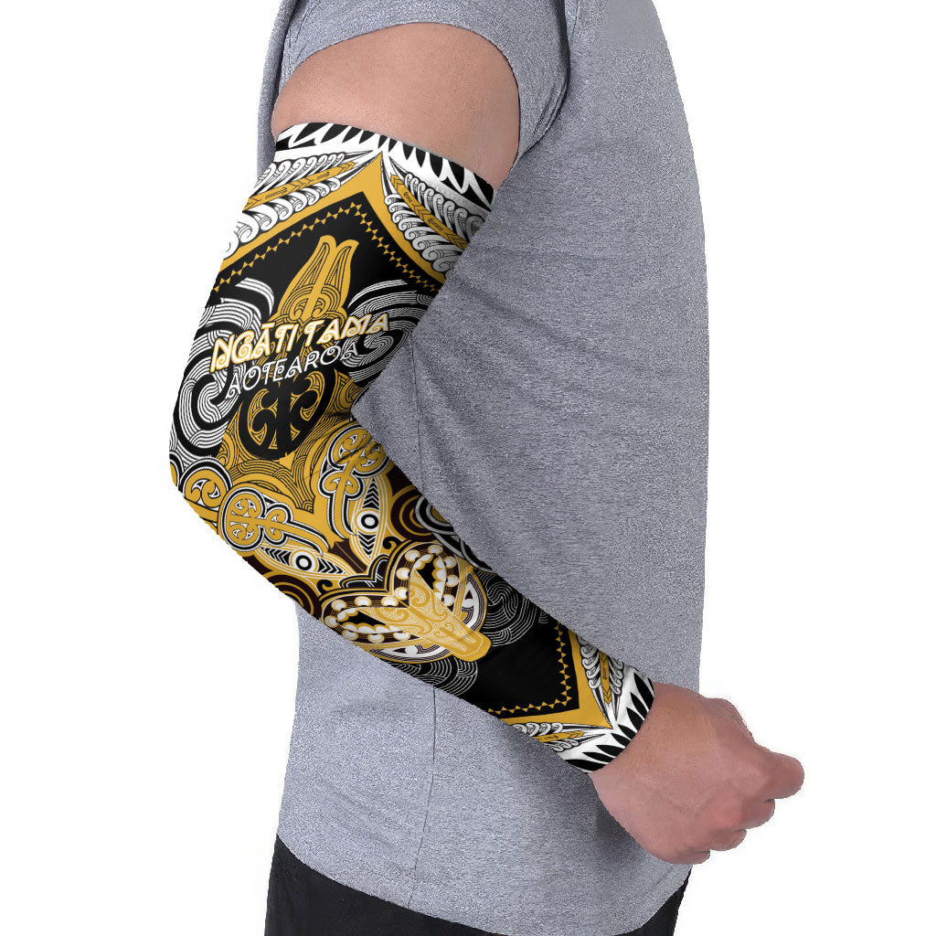 Aotearoa Iwi Ngati Tama Personalised Arm Sleeves Maori Kowhaiwhai Pattern LT19 - Polynesian Pride