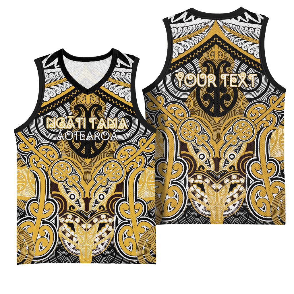 Aotearoa Iwi Ngati Tama Personalised Basketball Jersey Maori Kowhaiwhai Pattern LT19 - Polynesian Pride