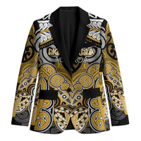 Aotearoa Iwi Ngati Tama Personalised Blazer Maori Kowhaiwhai Pattern LT19 Unisex Yellow - Polynesian Pride