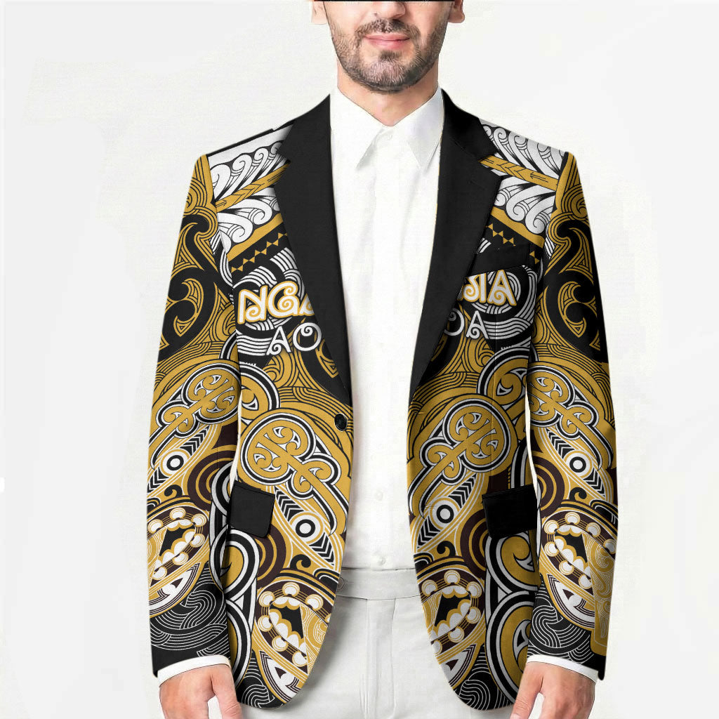 Aotearoa Iwi Ngati Tama Personalised Blazer Maori Kowhaiwhai Pattern LT19 - Polynesian Pride