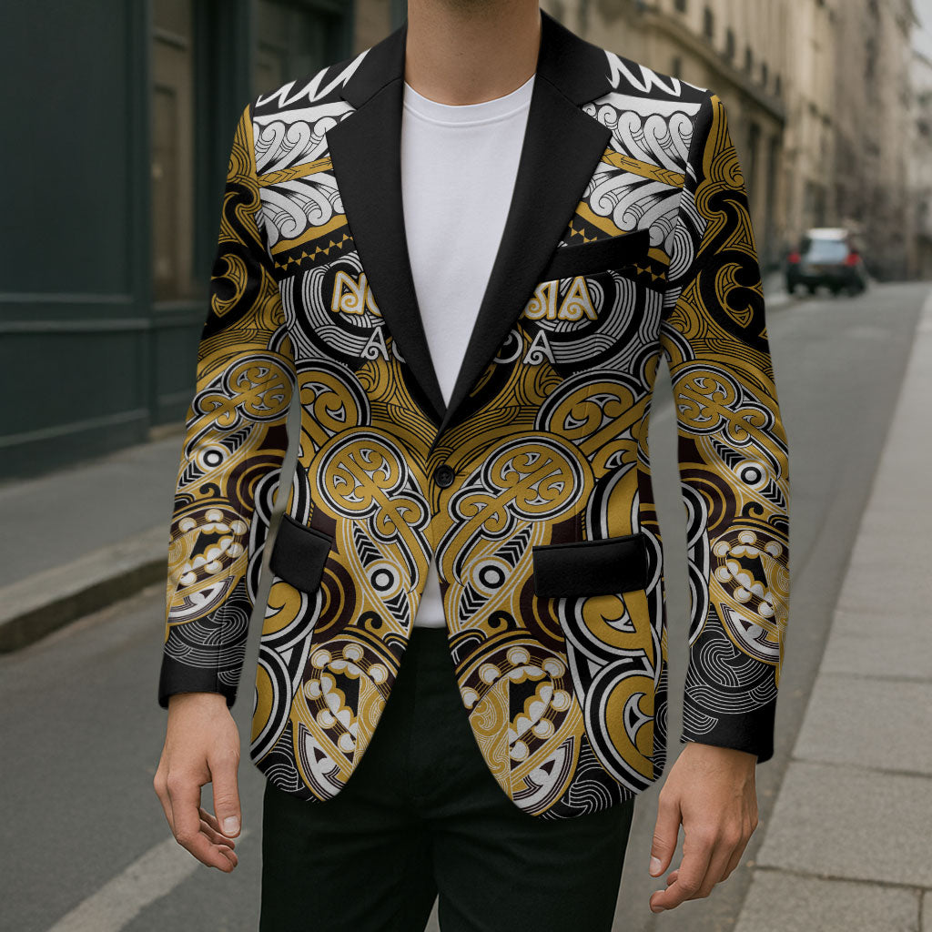 Aotearoa Iwi Ngati Tama Personalised Blazer Maori Kowhaiwhai Pattern LT19 - Polynesian Pride