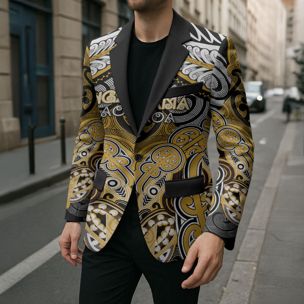 Aotearoa Iwi Ngati Tama Personalised Blazer Maori Kowhaiwhai Pattern LT19 - Polynesian Pride