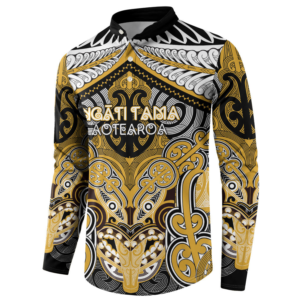 Aotearoa Iwi Ngati Tama Personalised Button Sweatshirt Maori Kowhaiwhai Pattern LT19 - Polynesian Pride