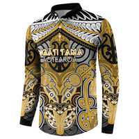 Aotearoa Iwi Ngati Tama Personalised Button Sweatshirt Maori Kowhaiwhai Pattern LT19 - Polynesian Pride