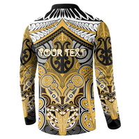 Aotearoa Iwi Ngati Tama Personalised Button Sweatshirt Maori Kowhaiwhai Pattern LT19 - Polynesian Pride