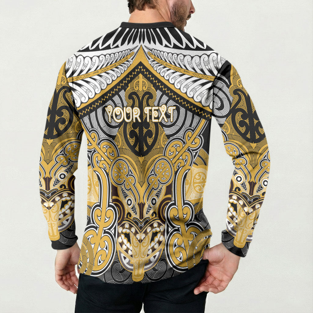 Aotearoa Iwi Ngati Tama Personalised Button Sweatshirt Maori Kowhaiwhai Pattern LT19 - Polynesian Pride