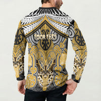 Aotearoa Iwi Ngati Tama Personalised Button Sweatshirt Maori Kowhaiwhai Pattern LT19 - Polynesian Pride