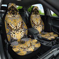 Aotearoa Iwi Ngati Tama Car Seat Cover Maori Kowhaiwhai Pattern LT19 One Size Yellow - Polynesian Pride