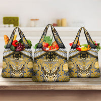 Aotearoa Iwi Ngati Tama Grocery Bag Maori Kowhaiwhai Pattern LT19 3-pack One Size Yellow - Polynesian Pride