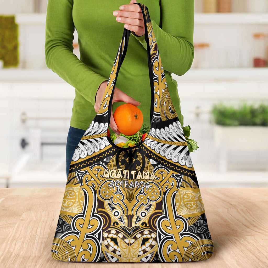 Aotearoa Iwi Ngati Tama Grocery Bag Maori Kowhaiwhai Pattern LT19 - Polynesian Pride