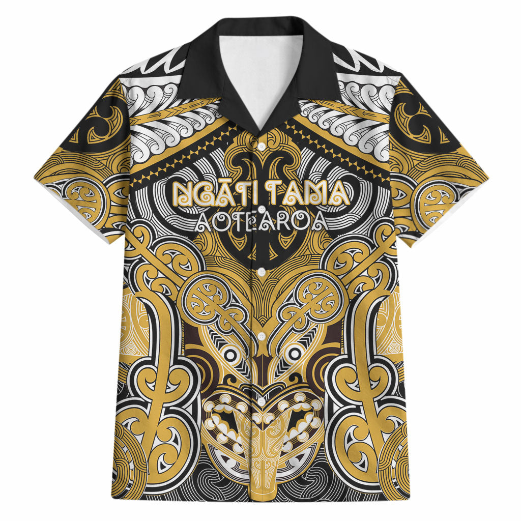Aotearoa Iwi Ngati Tama Personalised Hawaiian Shirt Maori Kowhaiwhai Pattern LT19 Yellow - Polynesian Pride