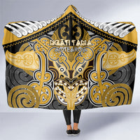 Aotearoa Iwi Ngati Tama Hooded Blanket Maori Kowhaiwhai Pattern LT19 One Size Yellow - Polynesian Pride