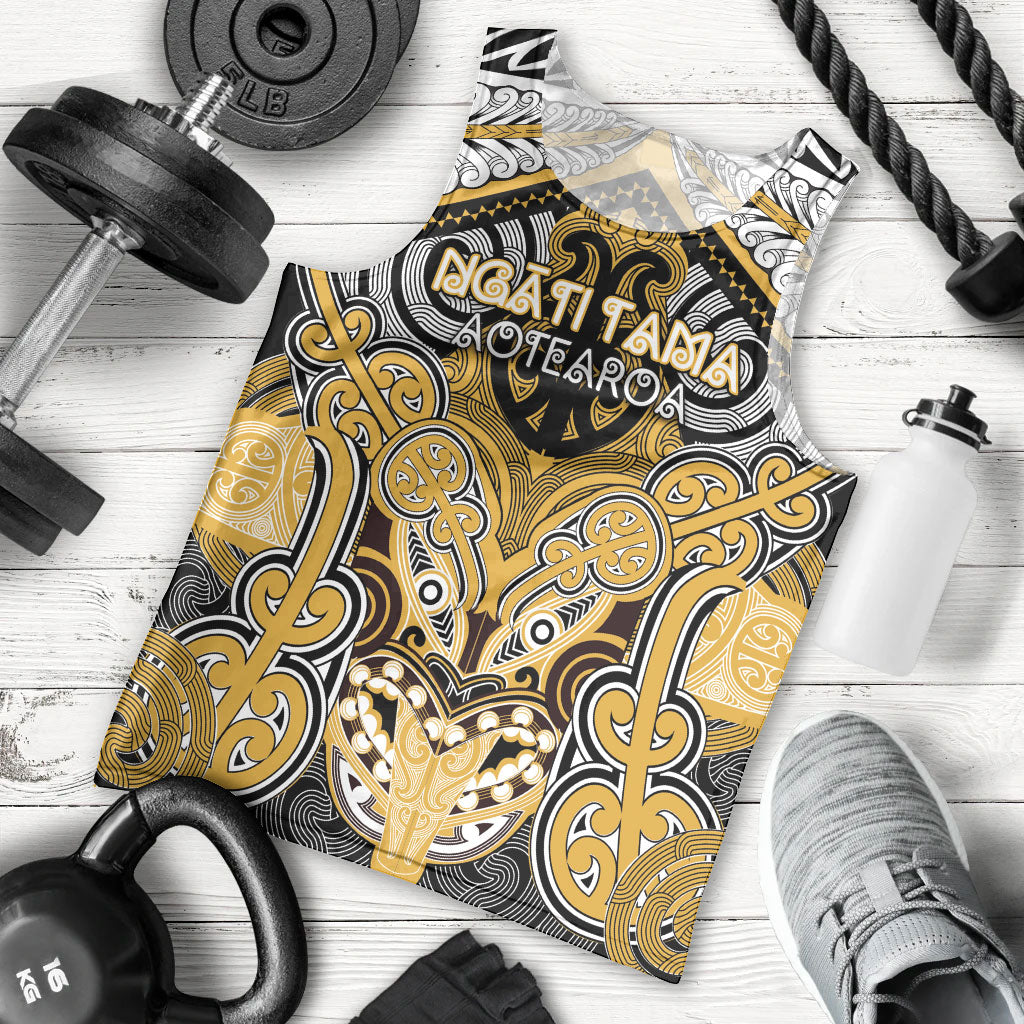 Aotearoa Iwi Ngati Tama Personalised Men Tank Top Maori Kowhaiwhai Pattern LT19 - Polynesian Pride