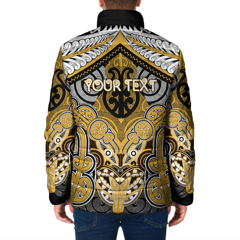 Aotearoa Iwi Ngati Tama Personalised Padded Jacket Maori Kowhaiwhai Pattern LT19 - Polynesian Pride