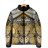 Aotearoa Iwi Ngati Tama Personalised Padded Jacket Maori Kowhaiwhai Pattern LT19 - Polynesian Pride