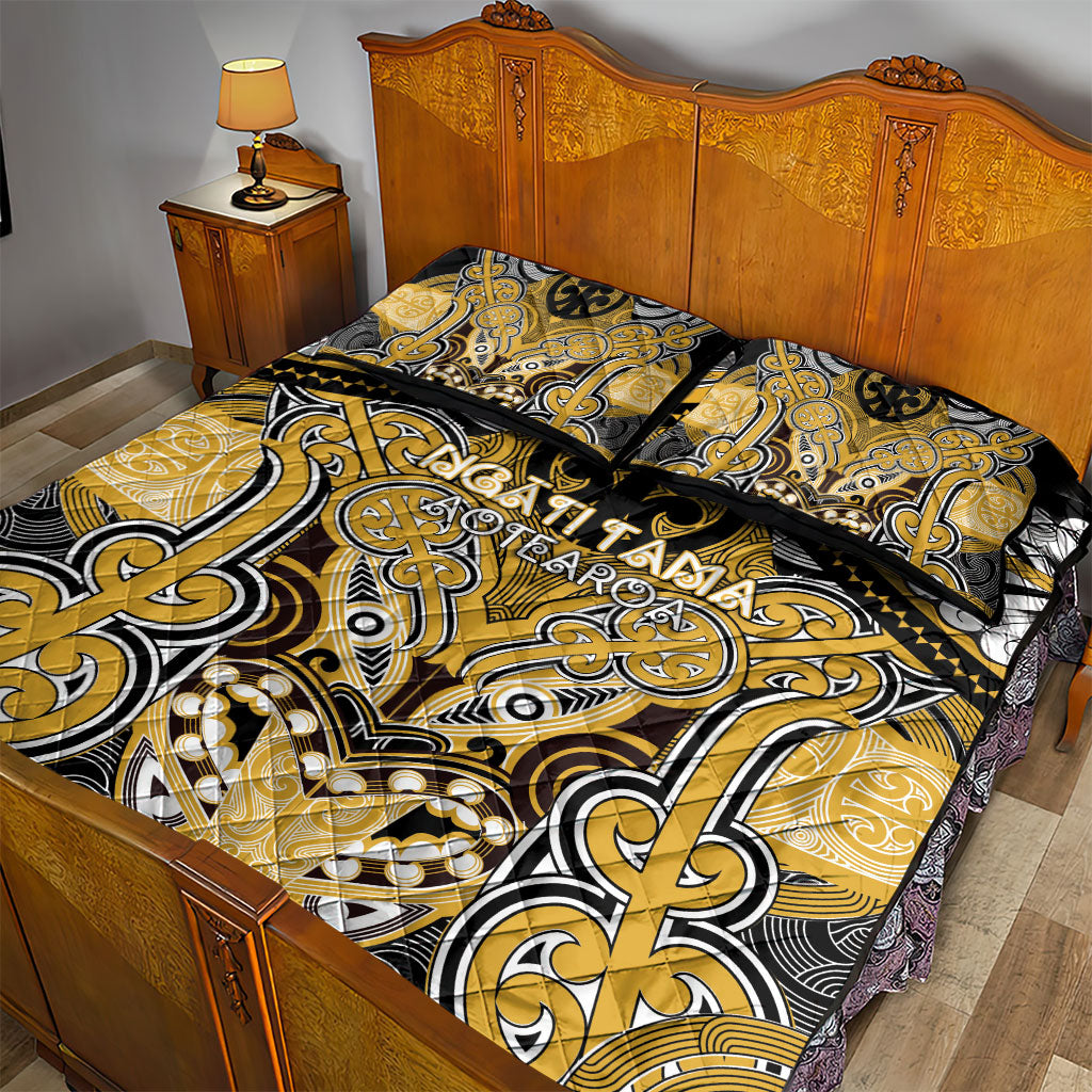Aotearoa Iwi Ngati Tama Quilt Bed Set Maori Kowhaiwhai Pattern LT19 - Polynesian Pride