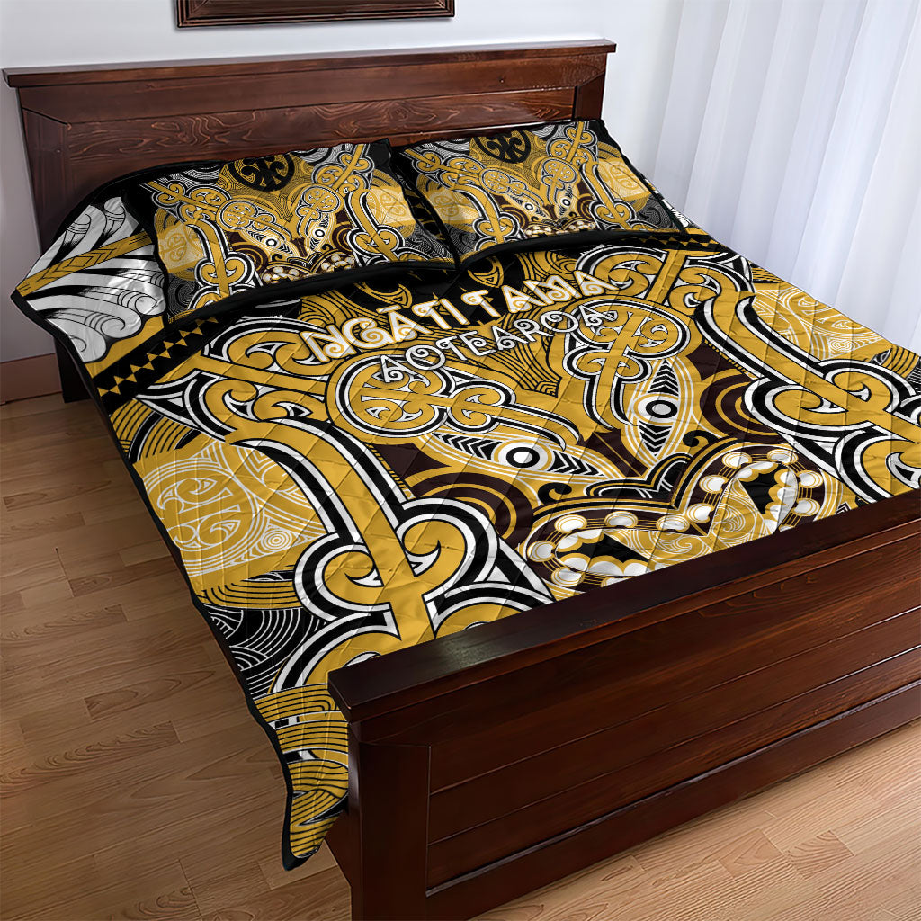 Aotearoa Iwi Ngati Tama Quilt Bed Set Maori Kowhaiwhai Pattern LT19 - Polynesian Pride