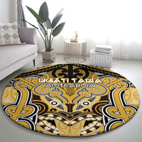 Aotearoa Iwi Ngati Tama Round Carpet Maori Kowhaiwhai Pattern LT19 - Polynesian Pride