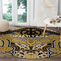 Aotearoa Iwi Ngati Tama Round Carpet Maori Kowhaiwhai Pattern LT19 - Polynesian Pride