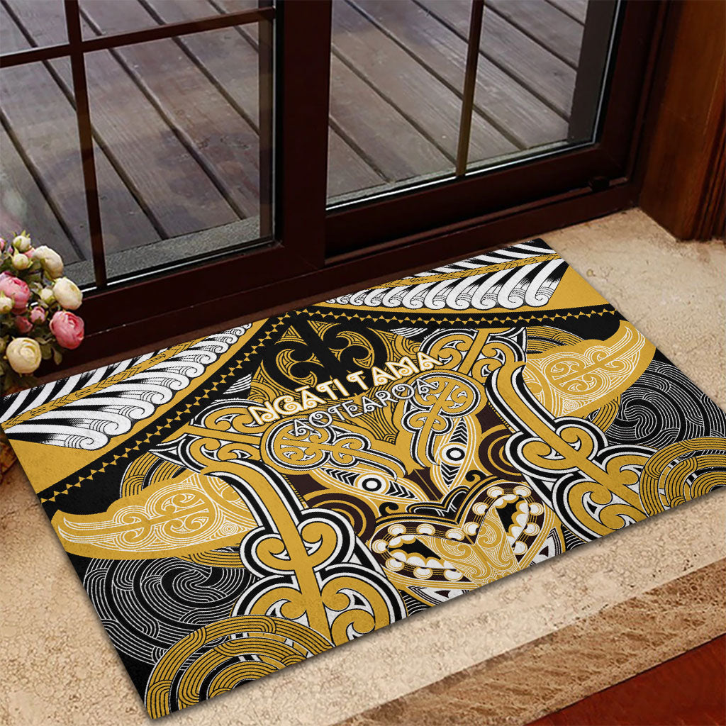 Aotearoa Iwi Ngati Tama Rubber Doormat Maori Kowhaiwhai Pattern LT19 - Polynesian Pride