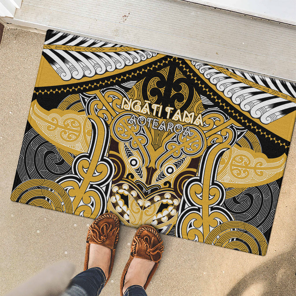 Aotearoa Iwi Ngati Tama Rubber Doormat Maori Kowhaiwhai Pattern LT19 - Polynesian Pride