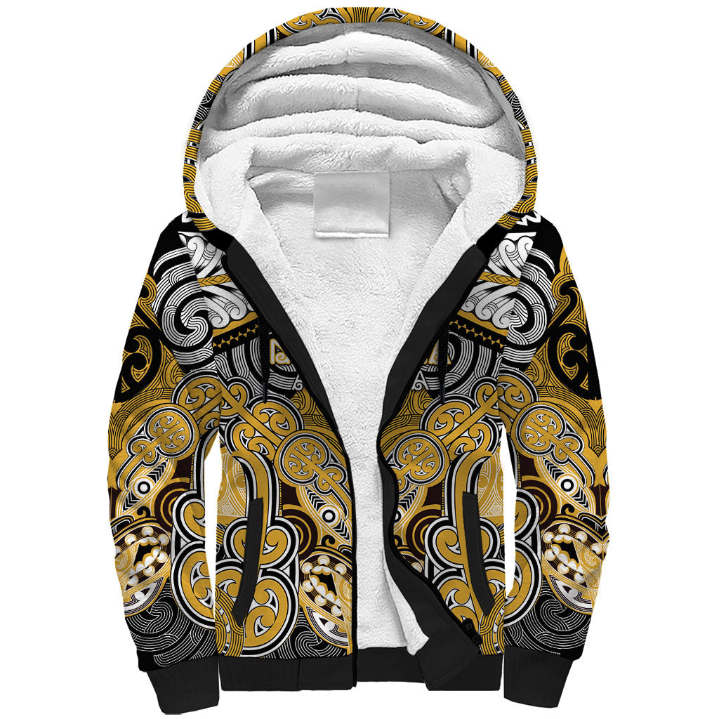 Aotearoa Iwi Ngati Tama Personalised Sherpa Hoodie Maori Kowhaiwhai Pattern LT19 Unisex Yellow - Polynesian Pride